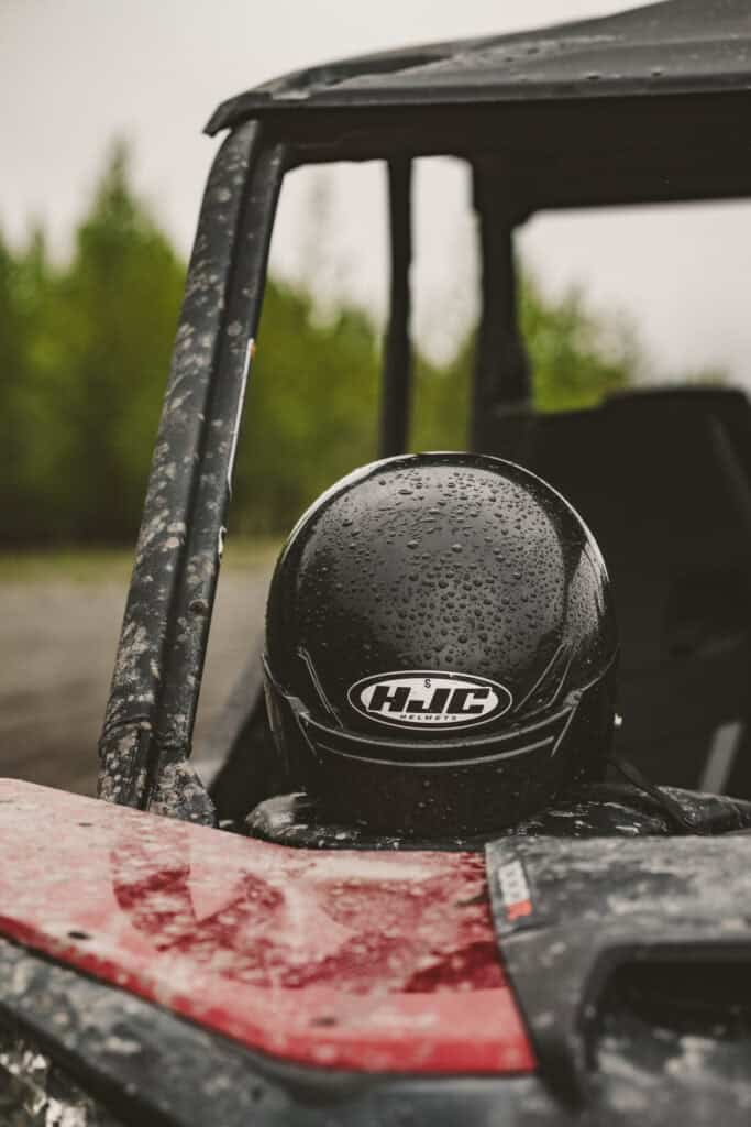 off road helmet and canam in Alaska
