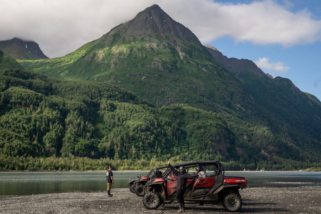 utvs before pioneer peak in the Alaskan backcountry